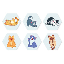 Load image into Gallery viewer, Mini Paint by Numbers Set - Hexagons (6 pieces) - Little Cats Figured'Art