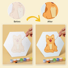 Load image into Gallery viewer, Mini Paint by Numbers Set - Hexagons (6 pieces) - Little Cats