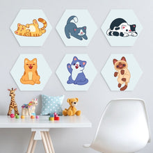 Load image into Gallery viewer, Mini Paint by Numbers Set - Hexagons (6 pieces) - Little Cats