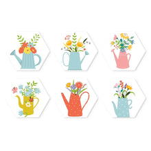 Load image into Gallery viewer, Mini Paint by Numbers Set - Hexagons (6 pieces) - Watering Can Blooms 2 Figured'Art