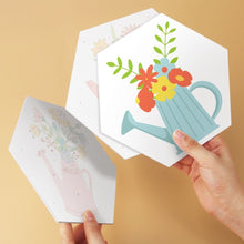 Load image into Gallery viewer, Mini Paint by Numbers Set - Hexagons (6 pieces) - Watering Can Blooms 2