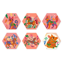 Load image into Gallery viewer, Mini Paint by Numbers Set - Hexagons (6 pieces) - Boho Animal Set Figured'Art