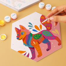 Load image into Gallery viewer, Mini Paint by Numbers Set - Hexagons (6 pieces) - Boho Animal Set