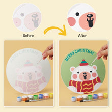 Load image into Gallery viewer, Mini Paint by Numbers Set - Discs Ø20cm (6 pieces) - Festive Whimsy