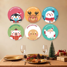 Load image into Gallery viewer, Mini Paint by Numbers Set - Discs Ø20cm (6 pieces) - Festive Whimsy
