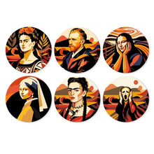 Load image into Gallery viewer, Mini Paint by Numbers Set - Discs Ø20cm (6 pieces) - Artistic Icons Figured'Art