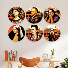 Load image into Gallery viewer, Mini Paint by Numbers Set - Discs Ø20cm (6 pieces) - Artistic Icons