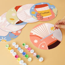 Load image into Gallery viewer, Mini Paint by Numbers Set - Discs Ø20cm (6 pieces) - Warm Coffee Stories