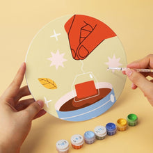 Load image into Gallery viewer, Mini Paint by Numbers Set - Discs Ø20cm (6 pieces) - Warm Coffee Stories