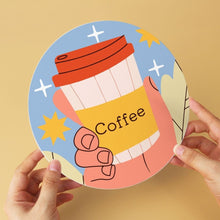 Load image into Gallery viewer, Mini Paint by Numbers Set - Discs Ø20cm (6 pieces) - Warm Coffee Stories