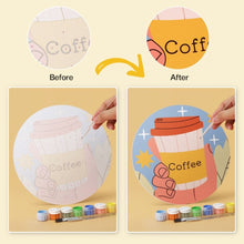 Load image into Gallery viewer, Mini Paint by Numbers Set - Discs Ø20cm (6 pieces) - Warm Coffee Stories