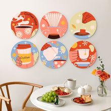 Load image into Gallery viewer, Mini Paint by Numbers Set - Discs Ø20cm (6 pieces) - Warm Coffee Stories