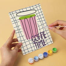 Load image into Gallery viewer, Mini Paint by Numbers Set 15x20cm (6 pieces) - Coffee Time