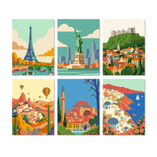 Load image into Gallery viewer, Mini Paint by Numbers Set 15x20cm (6 pieces) - World in Color Figured'Art