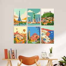 Load image into Gallery viewer, Mini Paint by Numbers Set 15x20cm (6 pieces) - World in Color