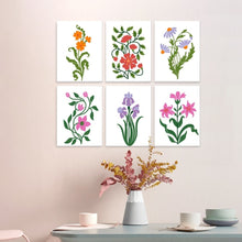 Load image into Gallery viewer, Mini Paint by Numbers Set 15x20cm (6 pieces) - Wildflower Illustrations