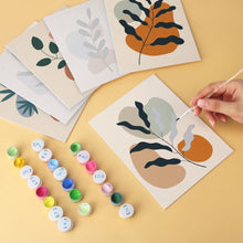 Load image into Gallery viewer, Mini Paint by Numbers Set 15x20cm (6 pieces) - Abstract Foliage
