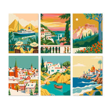 Load image into Gallery viewer, Mini Paint by Numbers Set 15x20cm (6 pieces) - Seaside Journeys Figured'Art