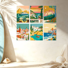 Load image into Gallery viewer, Mini Paint by Numbers Set 15x20cm (6 pieces) - Seaside Journeys