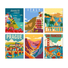 Load image into Gallery viewer, Mini Paint by Numbers Set 15x20cm (6 pieces) - Grand Tour Poster Figured'Art