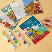 Load image into Gallery viewer, Mini Paint by Numbers Set 15x20cm (6 pieces) - Grand Tour Poster