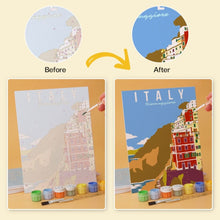Load image into Gallery viewer, Mini Paint by Numbers Set 15x20cm (6 pieces) - Grand Tour Poster