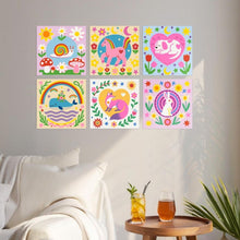 Load image into Gallery viewer, Mini Paint by Numbers Set 20x20cm (6 pieces) - Playful Folk Creatures