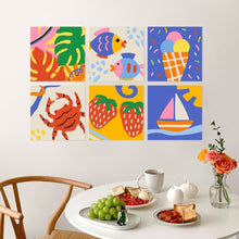 Load image into Gallery viewer, Mini Paint by Numbers Set 20x20cm (6 pieces) - Summer Shapes