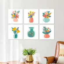 Load image into Gallery viewer, Mini Paint by Numbers Set 20x20cm (6 pieces) - Minimal Bouquets
