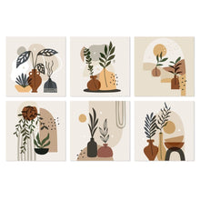 Load image into Gallery viewer, Mini Paint by Numbers Set 20x20cm (6 pieces) - Terracotta Botanicals Figured'Art