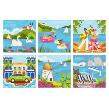 Load image into Gallery viewer, Mini Paint by Numbers Set 20x20cm (6 pieces) - Colourful Summer Days Figured'Art