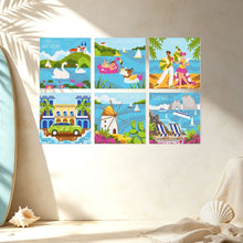 Load image into Gallery viewer, Mini Paint by Numbers Set 20x20cm (6 pieces) - Colourful Summer Days