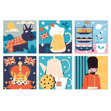 Load image into Gallery viewer, Mini Paint by Numbers Set 20x20cm (6 pieces) - British Icons Figured'Art