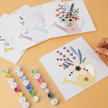 Load image into Gallery viewer, Mini Paint by Numbers Set 20x20cm (6 pieces) - Watering Can Blooms 1