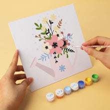 Load image into Gallery viewer, Mini Paint by Numbers Set 20x20cm (6 pieces) - Watering Can Blooms 1
