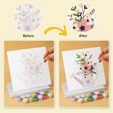 Load image into Gallery viewer, Mini Paint by Numbers Set 20x20cm (6 pieces) - Watering Can Blooms 1