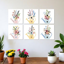 Load image into Gallery viewer, Mini Paint by Numbers Set 20x20cm (6 pieces) - Watering Can Blooms 1