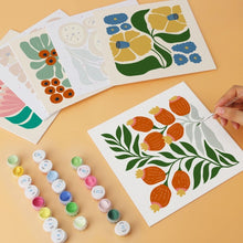 Load image into Gallery viewer, Mini Paint by Numbers Set 20x20cm (6 pieces) - Floral Pattern
