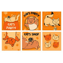 Load image into Gallery viewer, Mini Paint by Numbers Set 20x20cm (6 pieces) - Cat's Party Figured'Art