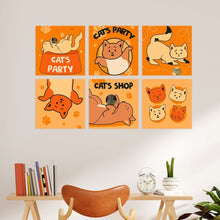 Load image into Gallery viewer, Mini Paint by Numbers Set 20x20cm (6 pieces) - Cat's Party