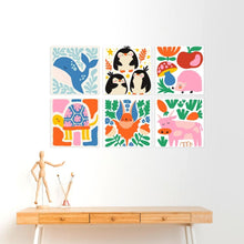 Load image into Gallery viewer, Mini Paint by Numbers Set 20x20cm (6 pieces) - Colourful Creature Mix