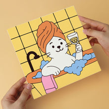 Load image into Gallery viewer, Mini Paint by Numbers Set 20x20cm (6 pieces) - Spa Day Cats 1