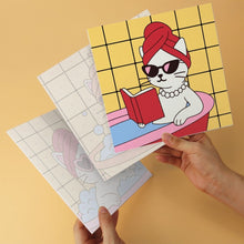 Load image into Gallery viewer, Mini Paint by Numbers Set 20x20cm (6 pieces) - Spa Day Cats 1