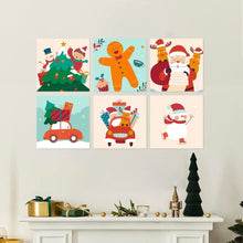 Load image into Gallery viewer, Mini Paint by Numbers Set 20x20cm (6 pieces) - Festive Fun Set