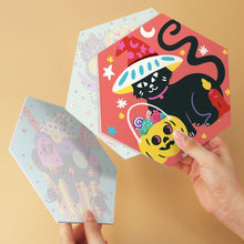 Load image into Gallery viewer, Mini Paint by Numbers Set - Hexagons (6 pieces) - Witchy Cat