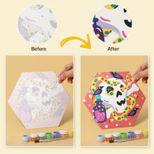 Load image into Gallery viewer, Mini Paint by Numbers Set - Hexagons (6 pieces) - Witchy Cat