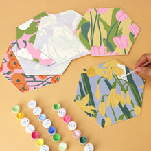 Load image into Gallery viewer, Mini Paint by Numbers Set - Hexagons (6 pieces) - Painted Petals