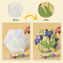 Load image into Gallery viewer, Mini Paint by Numbers Set - Hexagons (6 pieces) - Painted Petals