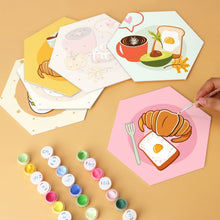 Load image into Gallery viewer, Mini Paint by Numbers Set - Hexagons (6 pieces) - Delicious Mornings