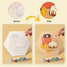 Load image into Gallery viewer, Mini Paint by Numbers Set - Hexagons (6 pieces) - Delicious Mornings